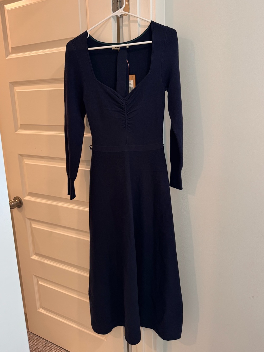 Boden Elegant Navy Long-Sleeve Knit Dress